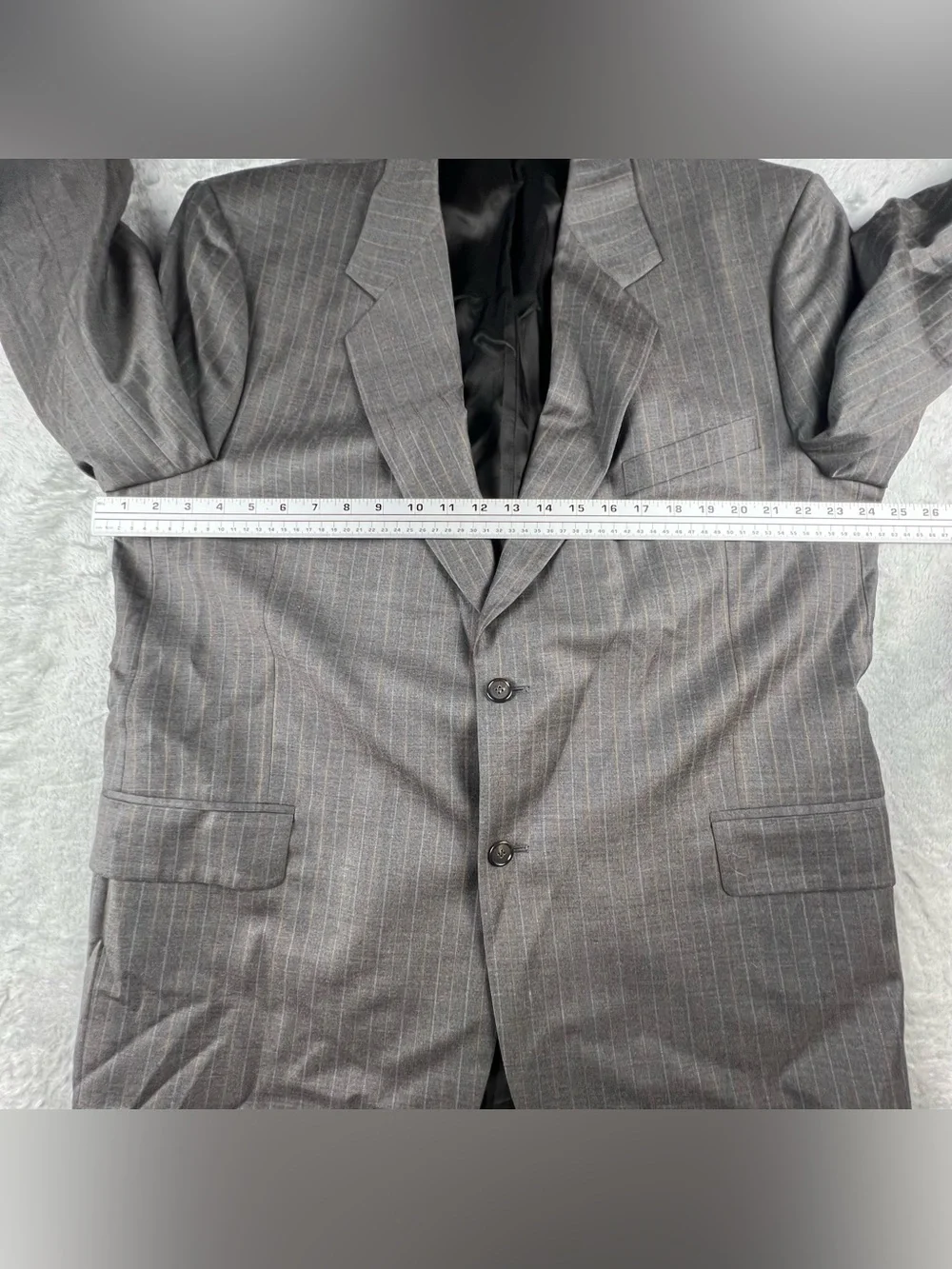 Ermenegildo Zegna Cloth 2 Piece Pinstripe Suit Wool Silk Men’s Size 50 Gray
